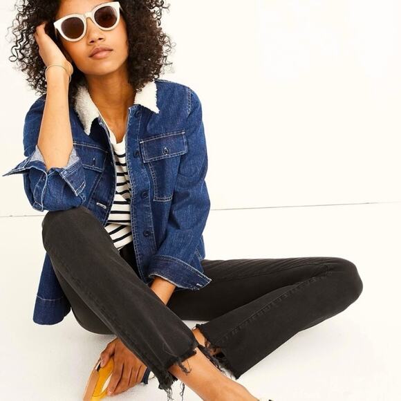 Madewell Tall Cali Demi-Boot Jeans Berkeley Black Raw Hem 28 Tall Long 28T Denim - Picture 1 of 7